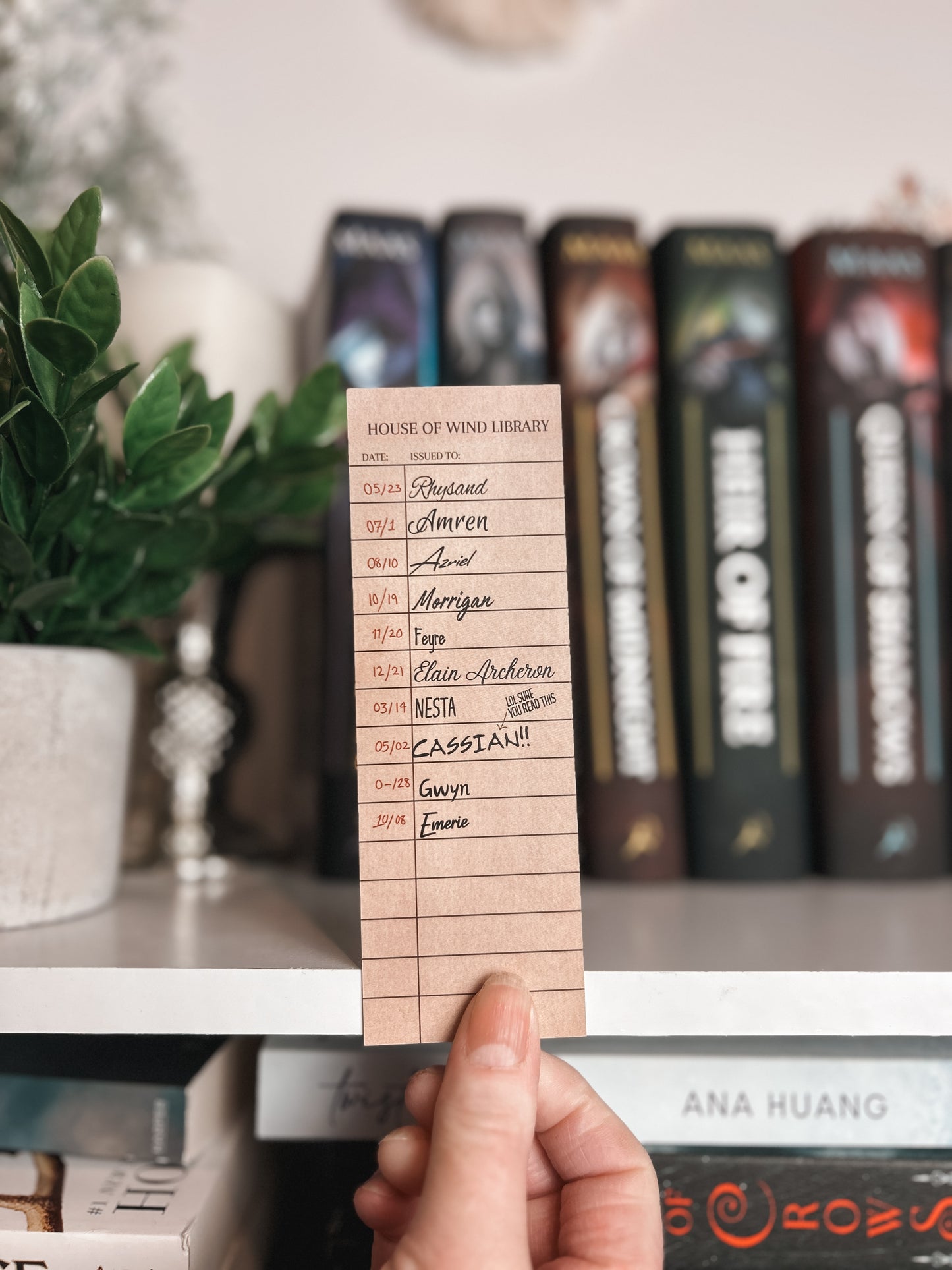 House of Wind “library card” bookmark