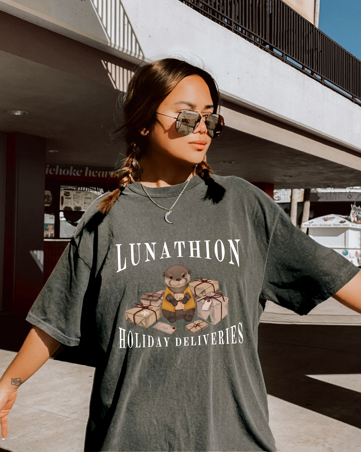 Lunathion holiday deliveries t-shirt