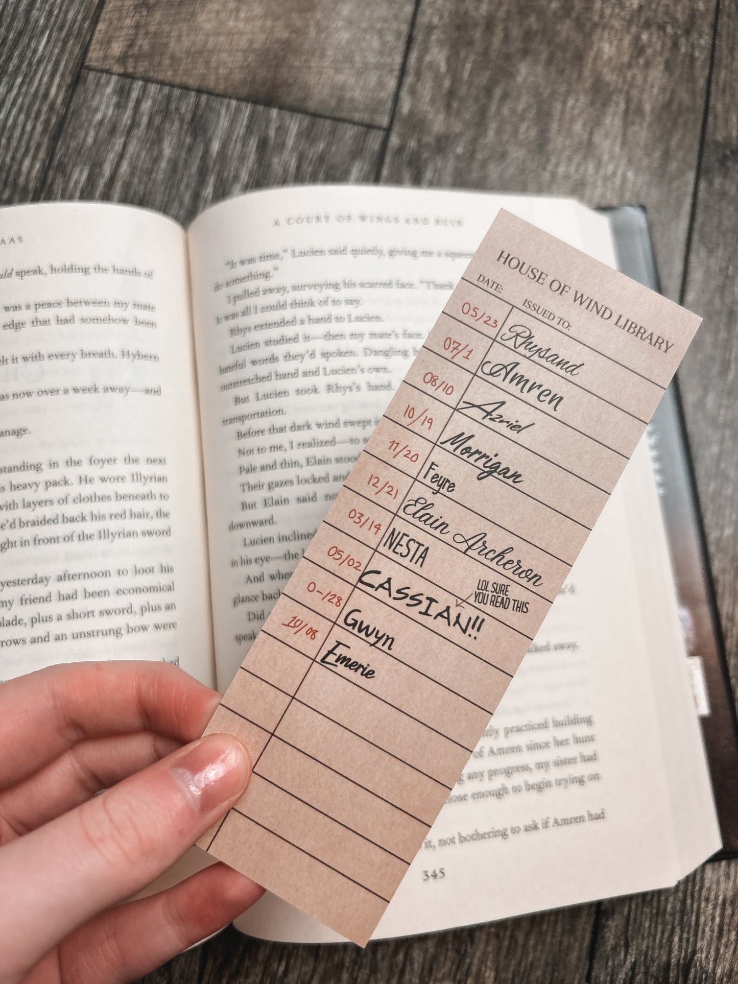 House of Wind “library card” bookmark
