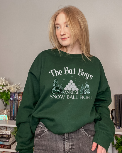 Bat Boys Snow Ball Fight Crewneck