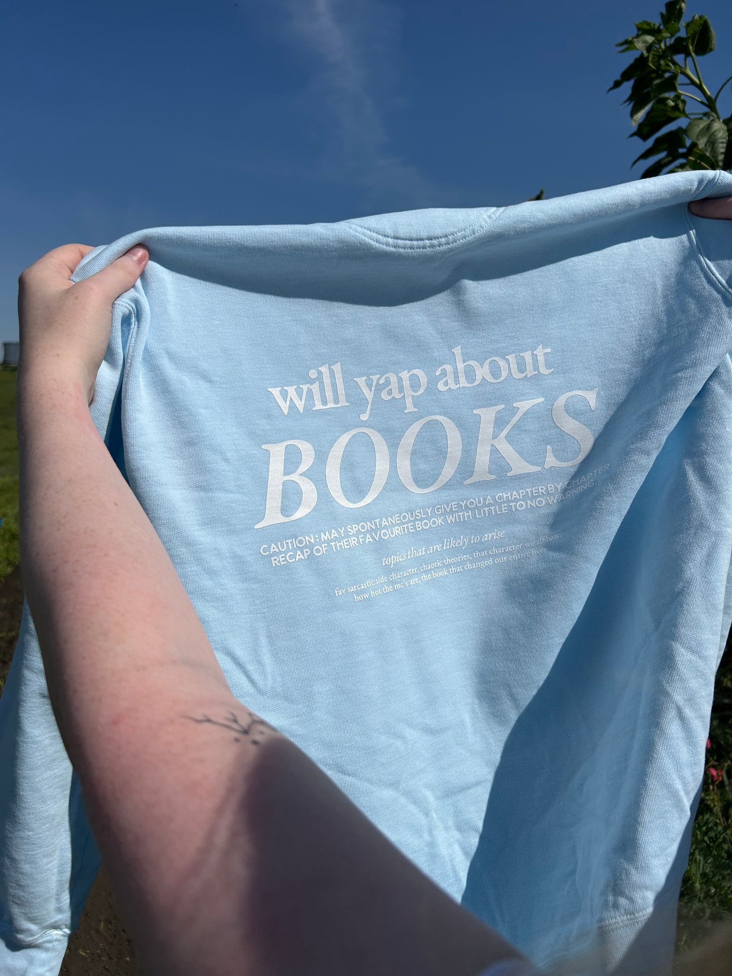 Will yap about books Crewneck