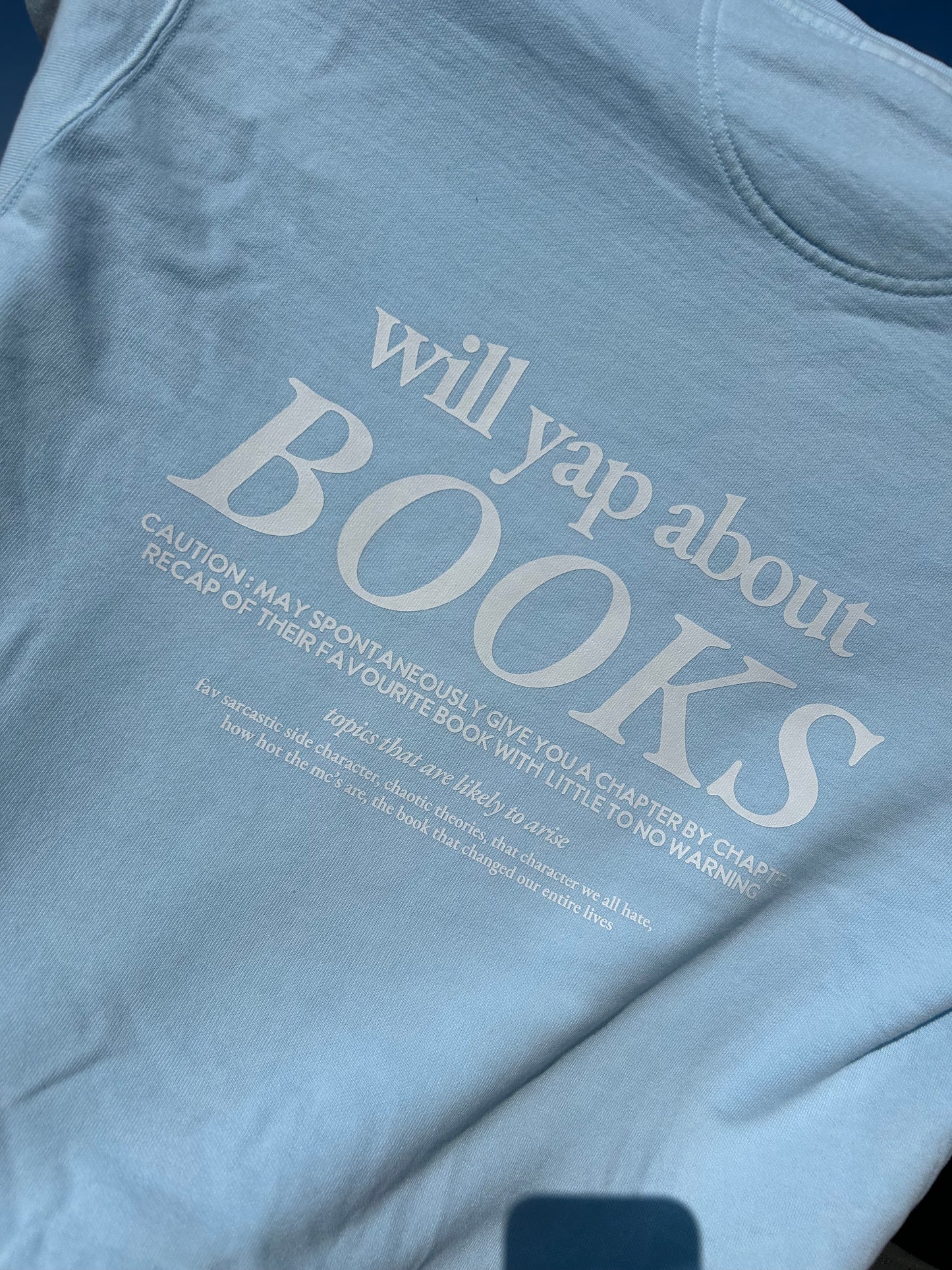 Will yap about books Crewneck